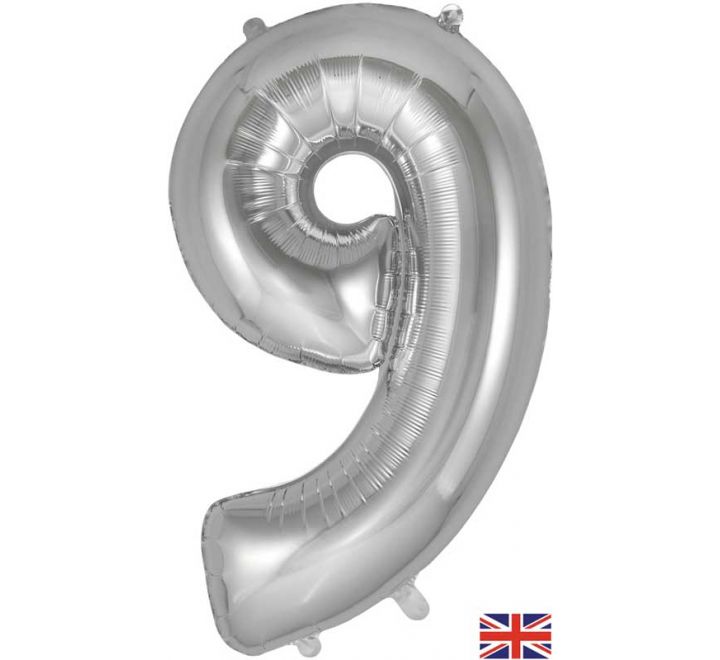 OT FOIL BALLOON NO.9 SILVER 34" Silver