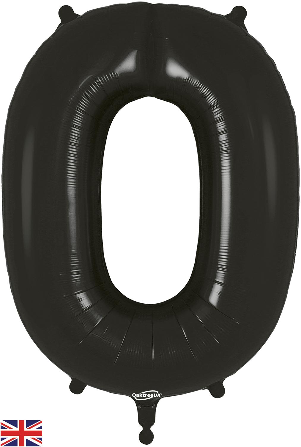 OT FOIL BALLOON NO.0 BLACK 34" Black