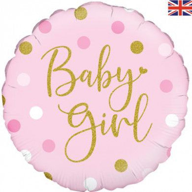 OT HOLOGRAPHIC SPARKLING BABY GIRL DOTS 18" 18" Baby