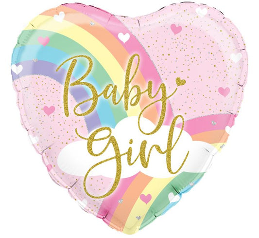 OT HOLOGRAPHIC PASTEL RAINBOW GIRL 18" 18" Baby