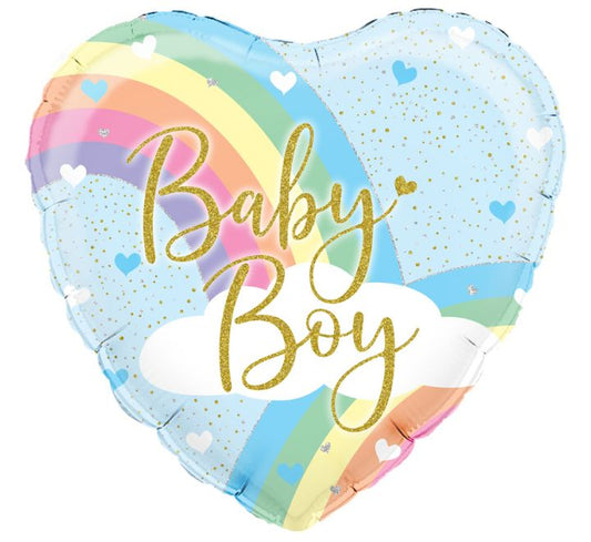 OT HOLOGRAPHIC PASTEL RAINBOW BOY 18" 18" Baby