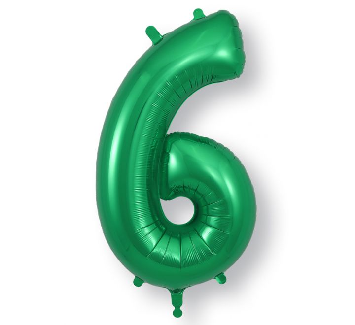 OT FOIL BALLOON NO.6 GREEN 34" Green