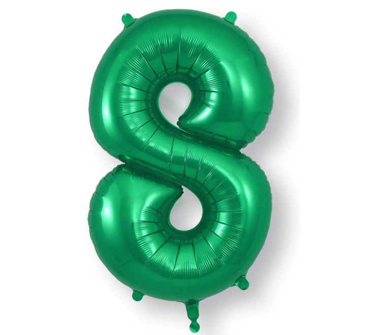 OT FOIL BALLOON NO.8 GREEN 34" Green