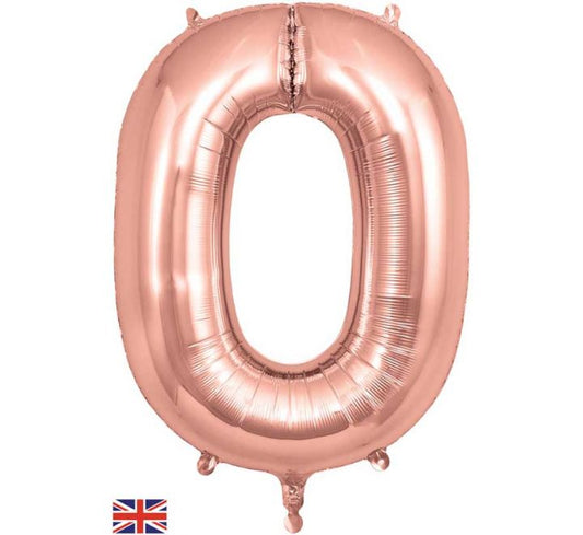 OT FOIL BALLOON NO.0 ROSE GOLD 34" Rose Gold