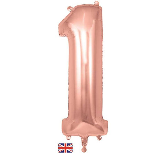 OT FOIL BALLOON NO.1 ROSE GOLD 34" Rose Gold