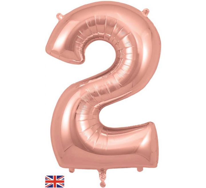 OT FOIL BALLOON NO.2 ROSE GOLD 34" Rose Gold