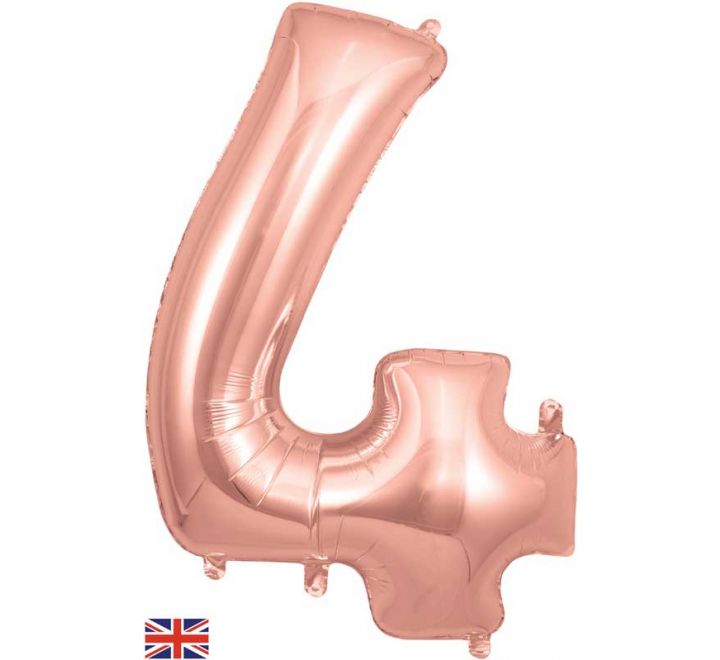 OT FOIL BALLOON NO.4 ROSE GOLD 34" Rose Gold