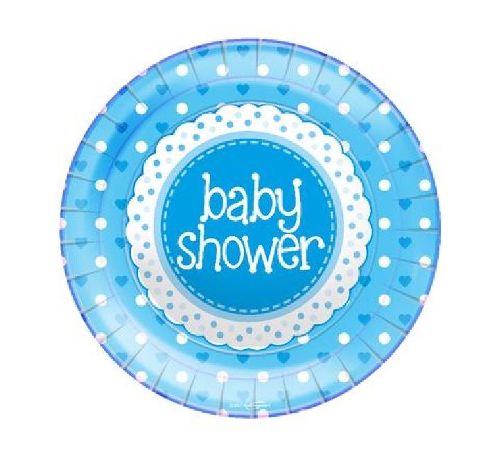 OT BABY SHOWER BLUE PLATES 9" - 8S