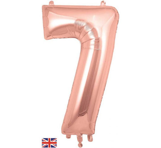 OT FOIL BALLOON NO.7 ROSE GOLD 34" Rose Gold