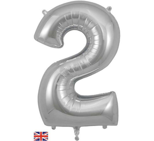 OT FOIL BALLOON NO.2 SILVER 34" Silver