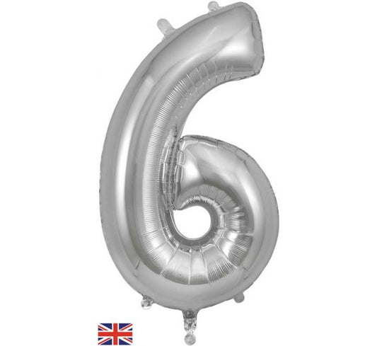 OT FOIL BALLOON NO.6 SILVER 34" Silver