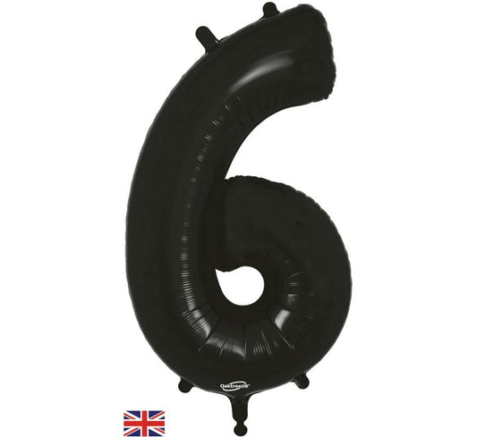 OT FOIL BALLOON NO.6 BLACK 34" Black