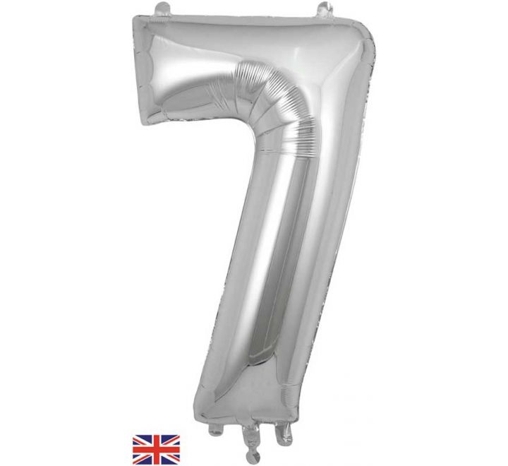 OT FOIL BALLOON NO.7 SILVER 34" Silver