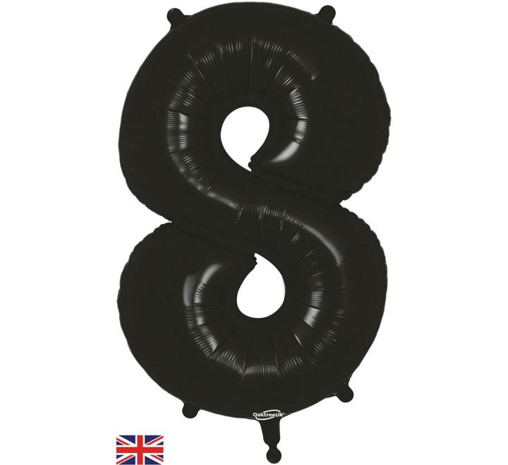 OT FOIL BALLOON NO.8 BLACK 34" Black