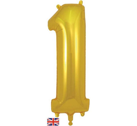 OT FOIL BALLOON NO.1 GOLD 34" Gold