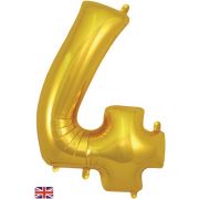 OT FOIL BALLOON NO.4 GOLD 34" Gold