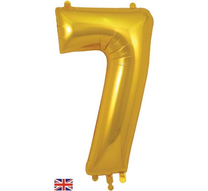 OT FOIL BALLOON NO.7 GOLD 34" Gold