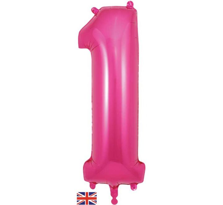 OT FOIL BALLOON NO.1 PINK 34" Pink