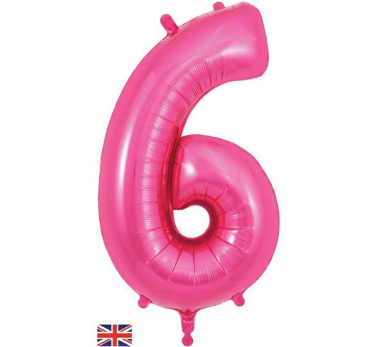 OT FOIL BALLOON NO.6 PINK 34" Pink