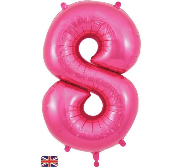 OT FOIL BALLOON NO.8 PINK 34" Pink