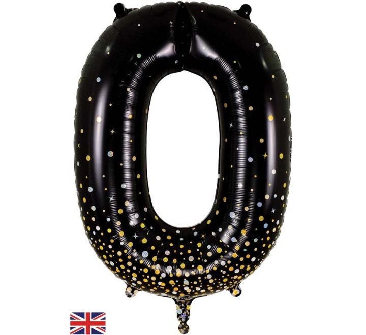 OT FOIL BALLOON NO.0 BLACK GOLD 34" Black Gold