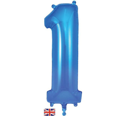 OT FOIL BALLOON NO.1 BLUE 34" Blue