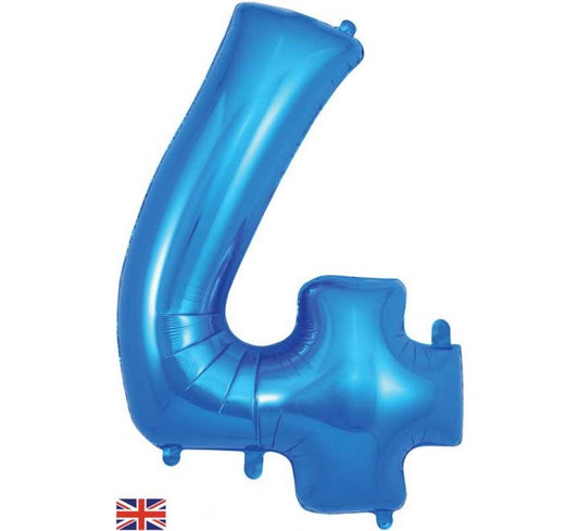 OT FOIL BALLOON NO.4 BLUE 34" Blue