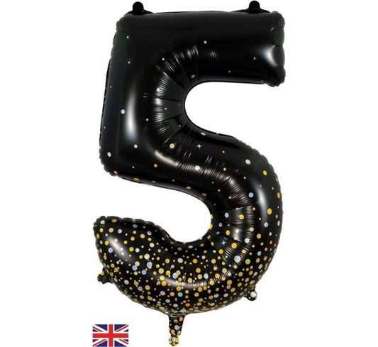 OT FOIL BALLOON NO.5 BLACK GOLD 34" Black Gold