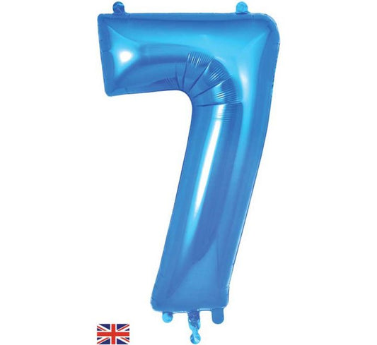 OT FOIL BALLOON NO.7 BLUE 34" Blue