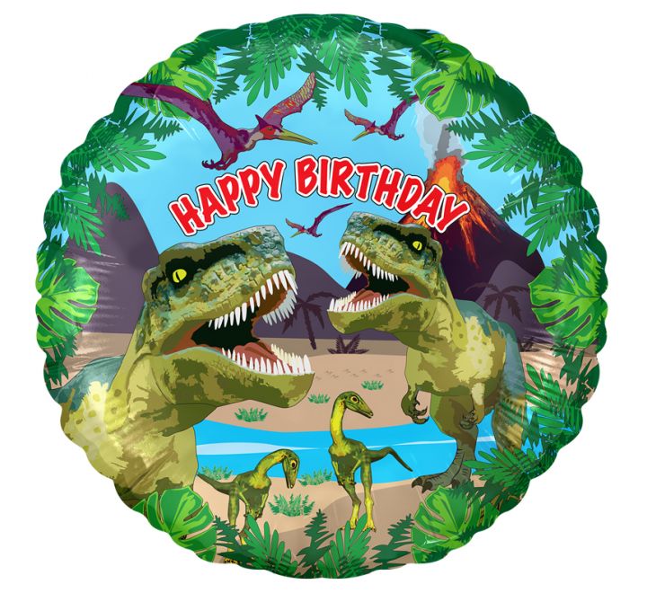 OT METALLIC JURASSIC DINOSAUR HAPPY BIRTHDAY 18" 18" Birthday