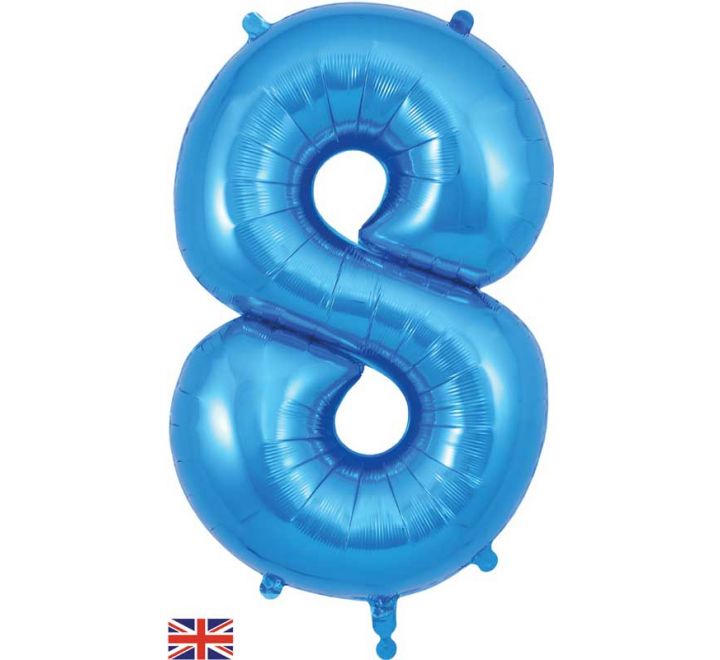 OT FOIL BALLOON NO.8 BLUE 34" Blue