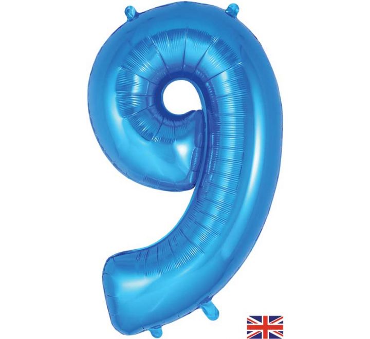 OT FOIL BALLOON NO.9 BLUE 34" Blue