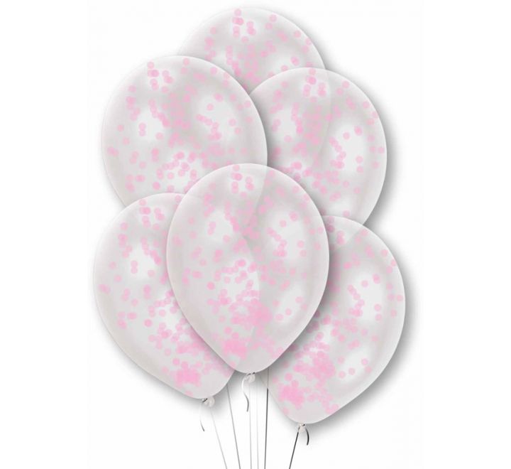 AS CONFETTI BALLOON PINK KIT 11" - 6S