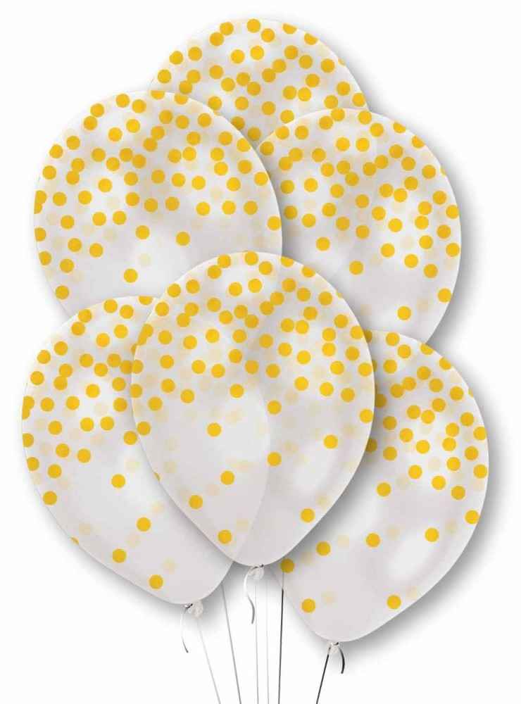 AS CONFETTI BALLOON GOLD 11" - 6S