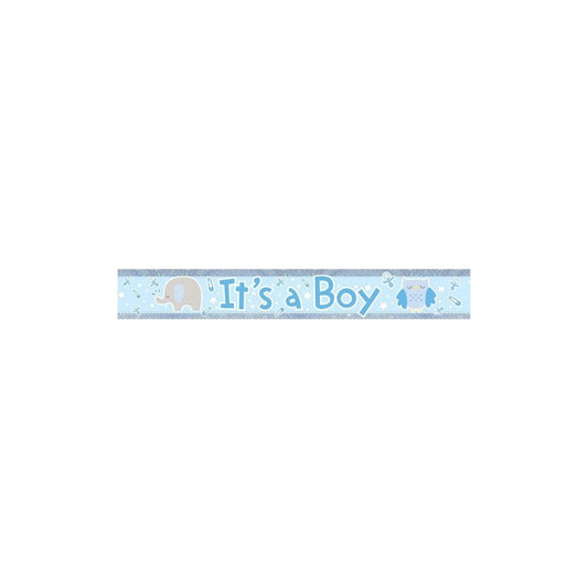 AS IT'S A BOY HOLOGRAPHIC FOIL BANNERS