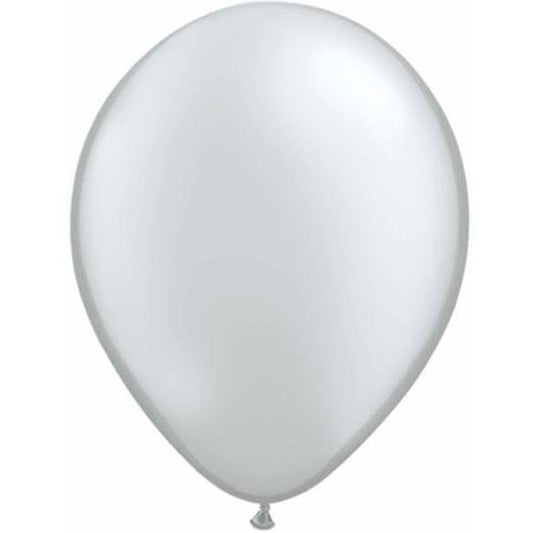 QUALTEX BALLOON STANDARD SILVER 5" - 100S