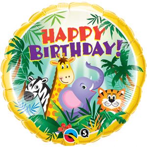 QT FOIL BALLOON BIRTHDAY JUNGLE FRIENDS 18" 18" Birthday