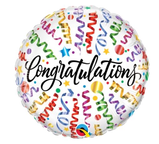 QT FOIL BALLOON CONGRATULATIONS STREAMERS 18" 18" Occassions