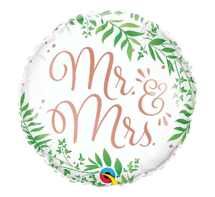 QT FOIL BALLOON MR. & MRS. ELEGANT GREENARY 18" 18" Occasions