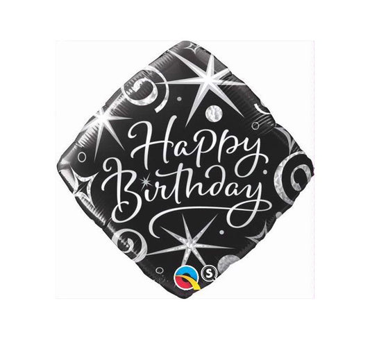 QT FOIL BALLOON BIRTHDAY ELEGANT SPARKLES & SWIRLS 18" 18" Birthday