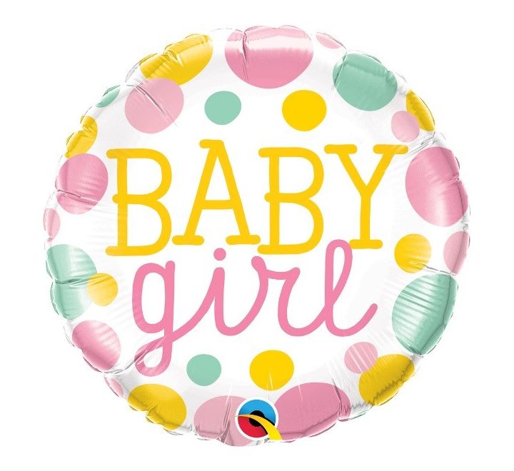 QT FOIL BALLOON BABY GIRL DOTS 18" 18" Baby